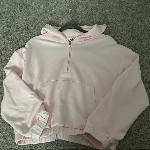 3/$45 Baby Pink Half Zip Hoodie Sweatshirt - Picture 5 of 6
